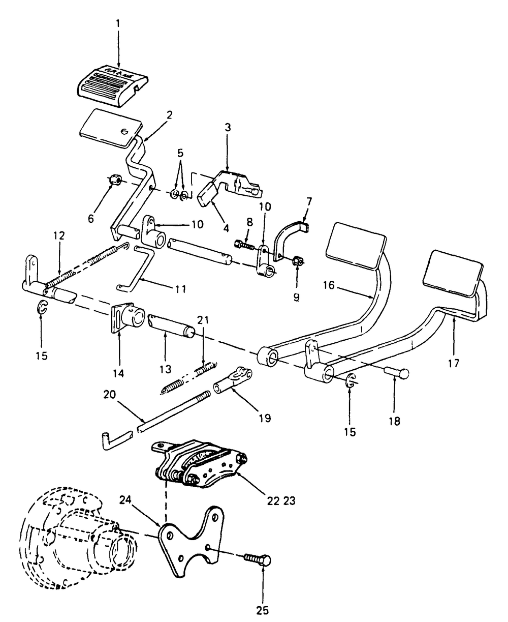 Brakes And Connections Diagram and Parts List for 2284 864501-899000-145734100-146734100-14A734100 Cub Cadet Lawn Tractor